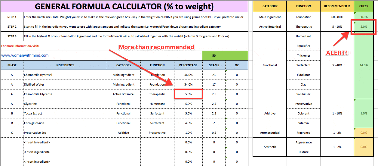 Formula Calculator in action