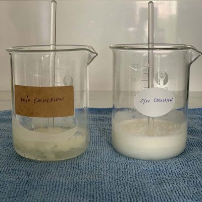 WO and OW emulsion comparison step 1
